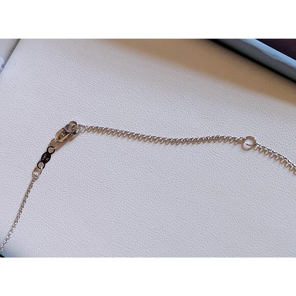 Charles & Colvard 14K White Gold Oval Cable Chain 1.5g 15"-17" Adjustable w/ Box - Picture 5 of 7